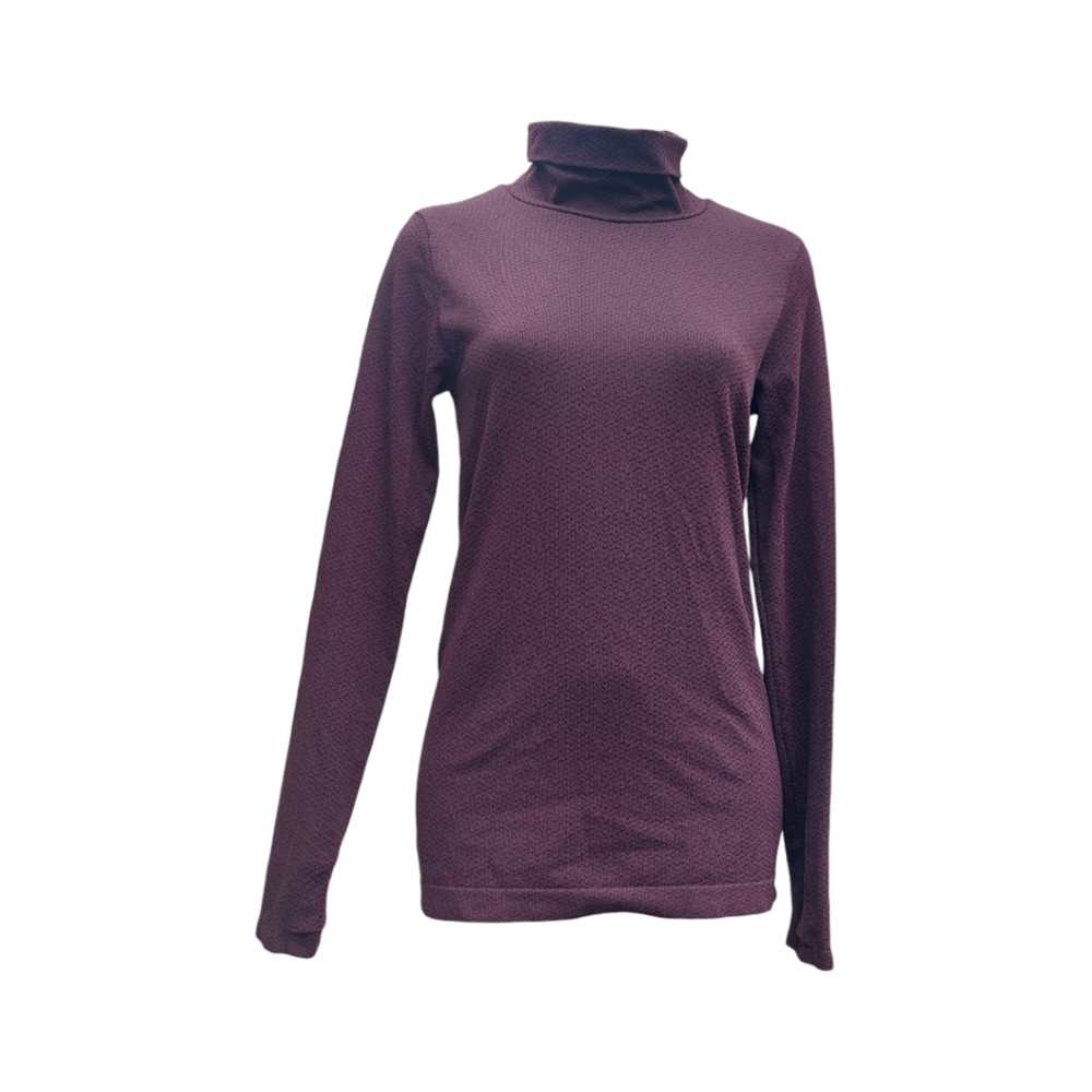 ATHLETA Flurry Peak Turtleneck Fitted Top W/Thumbholes Size M Athleisure